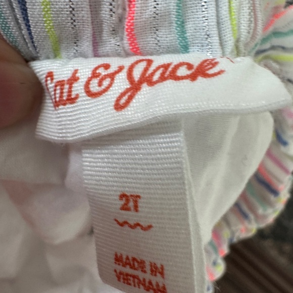 NWOT Cat & Jack 2T Girls White Multicolor Stripe Skirt with Flowy Silhouette - Picture 5 of 6